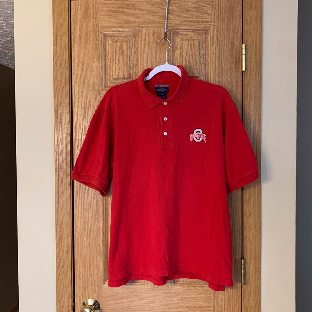 Ohio State Champion Polo Embroidered Logo Buckeyes M